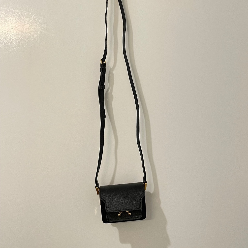 MARNI BLACK NANO ‘TRUNK’ SHOULDER BAG